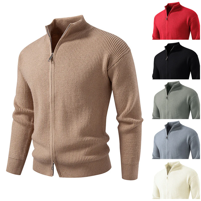 Herren Strickjacke mit hohem Kragen und durchgehender Reißverschluss Heidi-Mode - Image 5