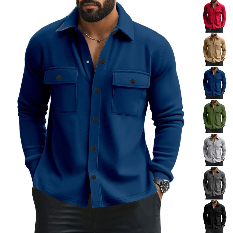 Herren strukturierte Arbeitsjacke mit praktischen Taschen Heidi-Mode