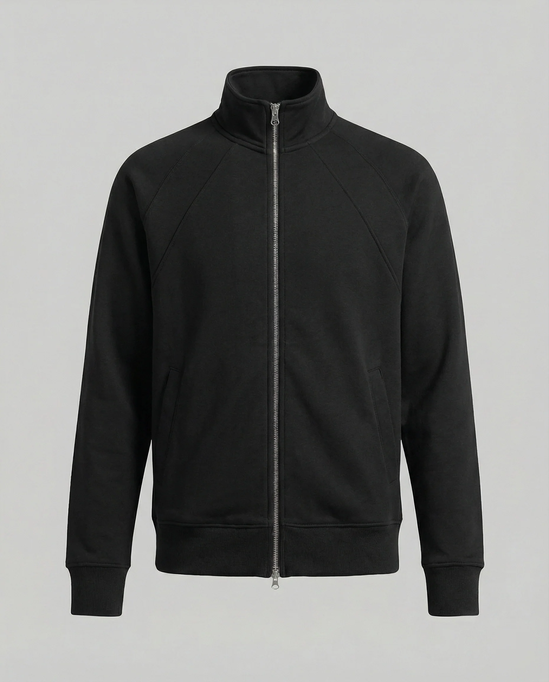 Herren strukturierte Stehkragen-Sweatjacke mit Raglanärmeln und durchgehendem Reißverschluss Heidi-Mode - Image 7