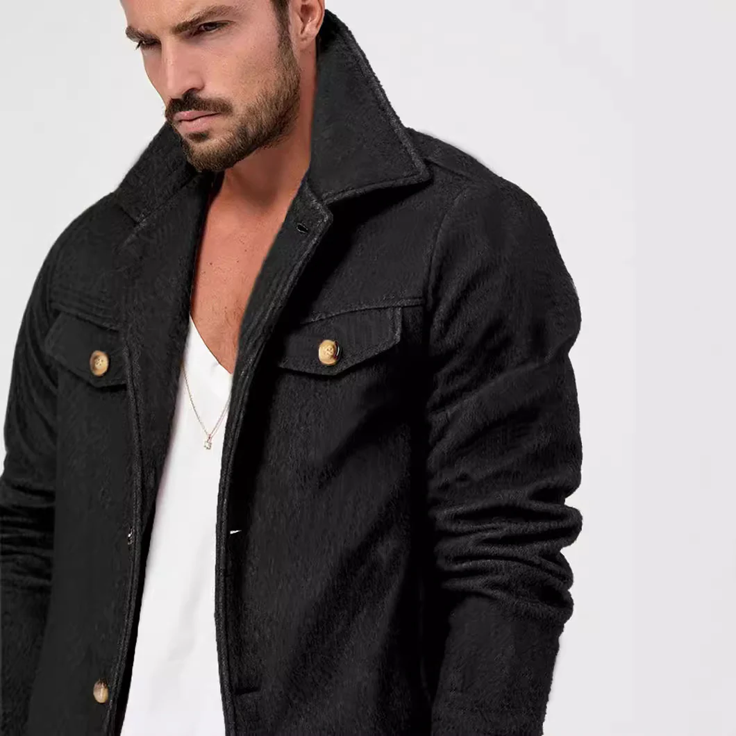 Herren Trendige Baumwolljacke mit goldfarbenen Knöpfen und aufgesetzten Taschen Heidi-Mode - Image 4