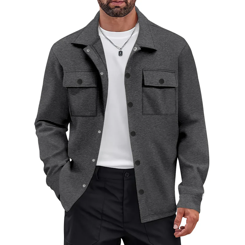 Herren vielseitige Flanelljacke mit aufgesetzten Taschen und modernem Schnitt Heidi-Mode - Image 10