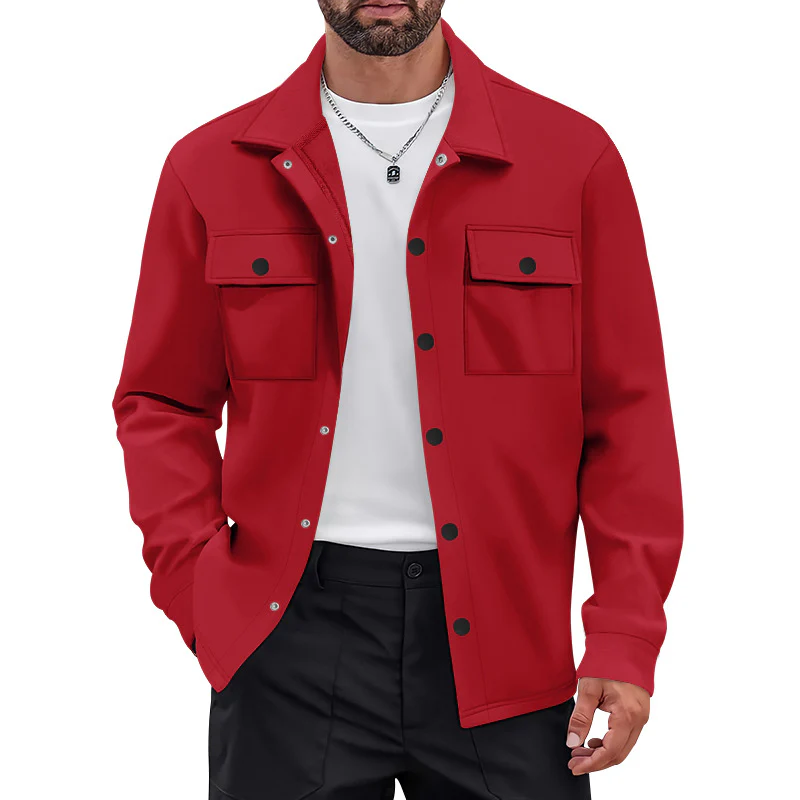 Herren vielseitige Flanelljacke mit aufgesetzten Taschen und modernem Schnitt Heidi-Mode - Image 5