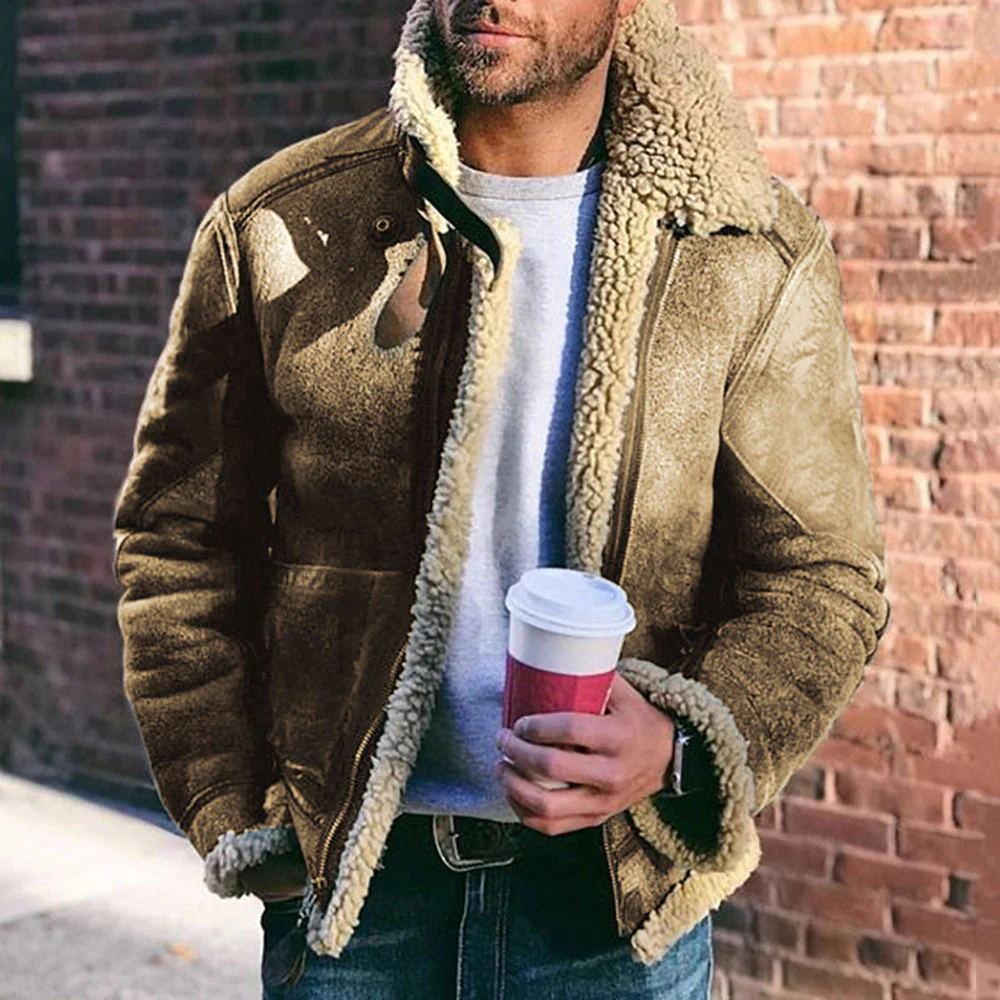 Herren gefütterte Lederjacke im Vintage-Stil Heidi Mode - Image 4