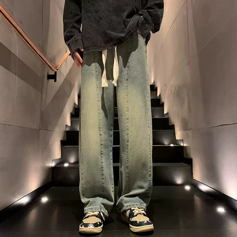Herren weite Denim-Hose im urbanen Stil mit lässigem Schnitt und bequemem Gummizug Heidi-Mode - Image 2