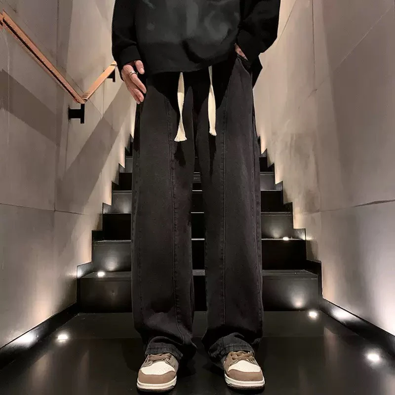 Herren weite Denim-Hose im urbanen Stil mit lässigem Schnitt und bequemem Gummizug Heidi-Mode - Image 4