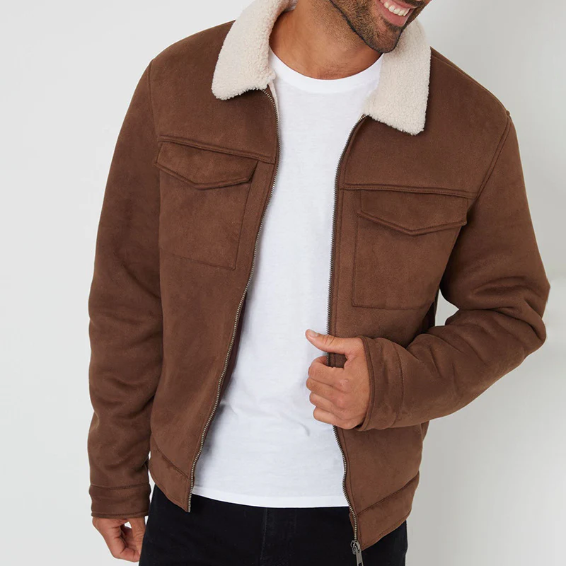 Herren Wildlederjacke mit warmem Kragen - Image 2