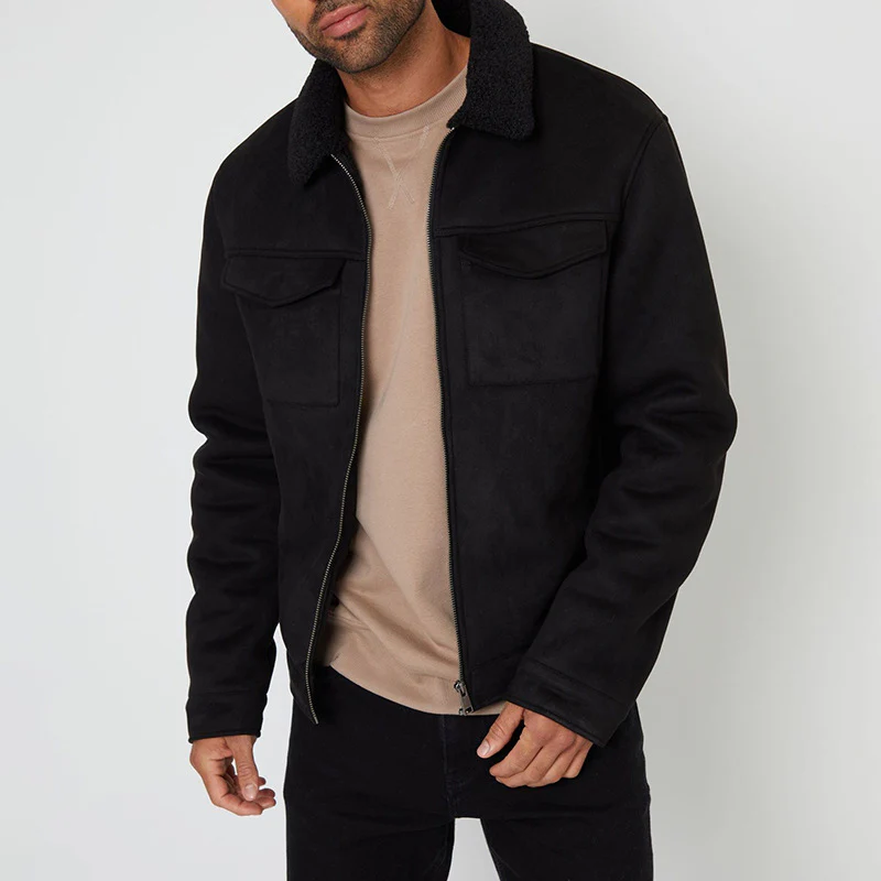 Herren Wildlederjacke mit warmem Kragen - Image 3