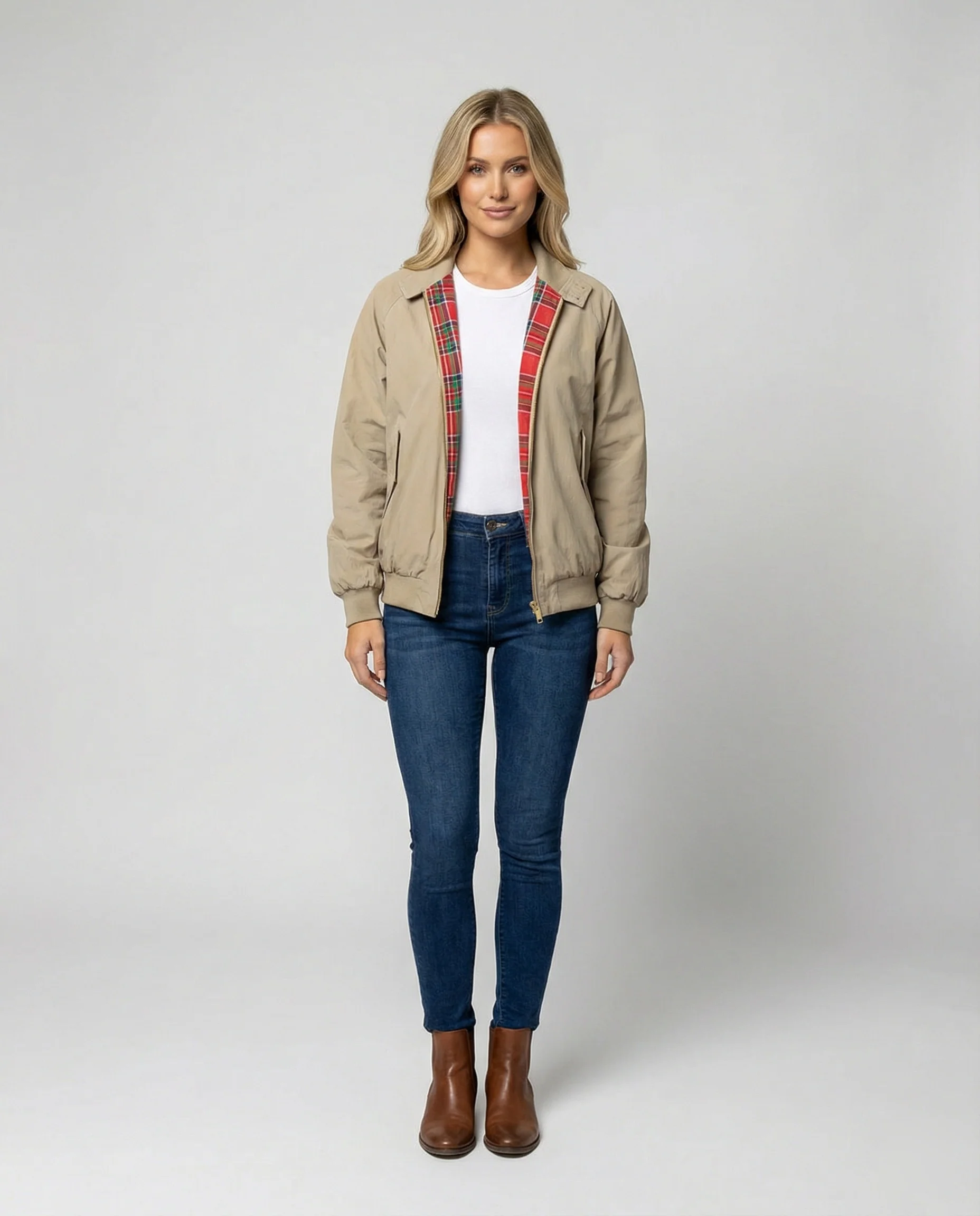 Jacke Khaki Stehkragen Workwear Baseball Uniform Herbst - Image 2