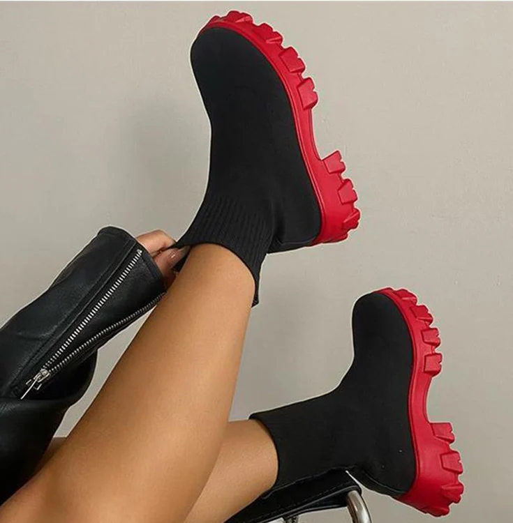 Stiefeletten - Chunky - Plattform - Sockenschuhe - Damenstiefel Heidi Mode - Image 10