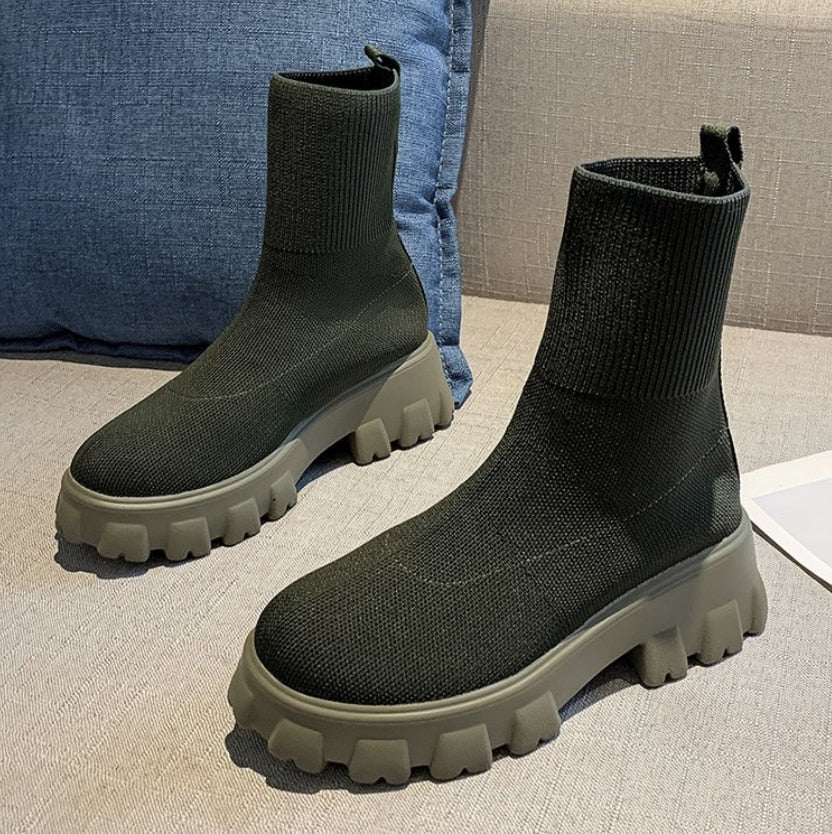 Stiefeletten - Chunky - Plattform - Sockenschuhe - Damenstiefel Heidi Mode - Image 4