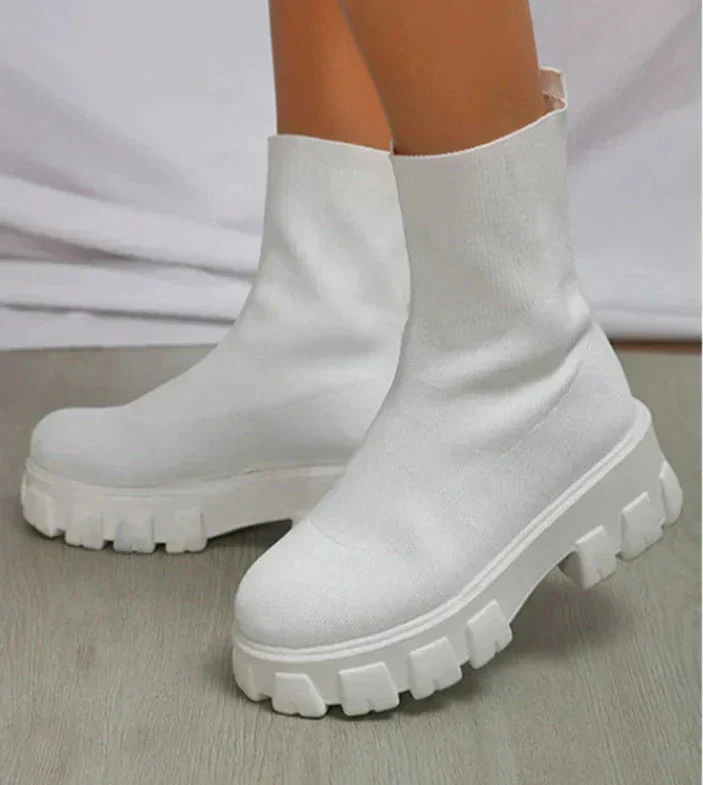 Stiefeletten - Chunky - Plattform - Sockenschuhe - Damenstiefel Heidi Mode - Image 6