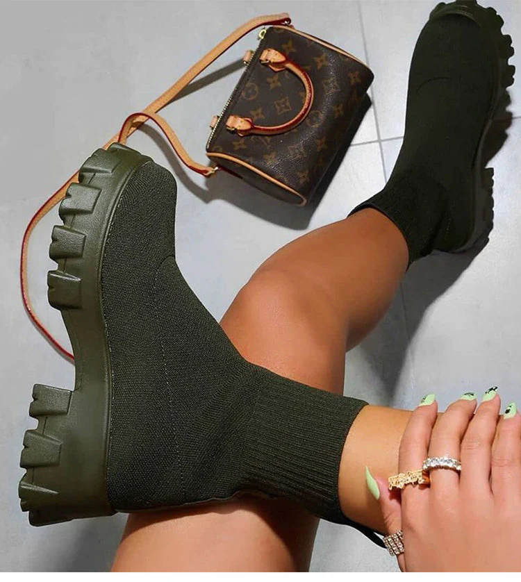 Stiefeletten - Chunky - Plattform - Sockenschuhe - Damenstiefel Heidi Mode - Image 9