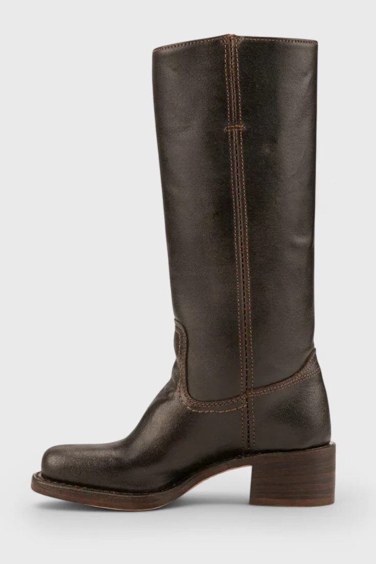 Knielange Stiefel - Damen Weite Wade Stiefel mit Blockabsatz Heidi Mode - Image 10