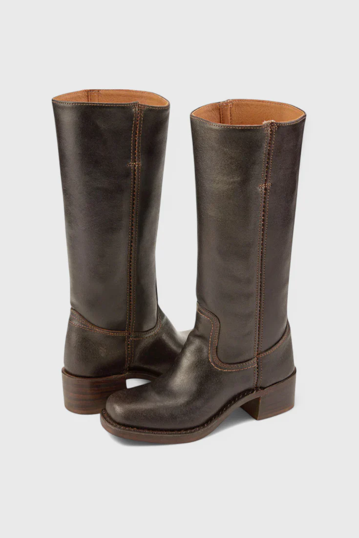 Knielange Stiefel - Damen Weite Wade Stiefel mit Blockabsatz Heidi Mode - Image 21