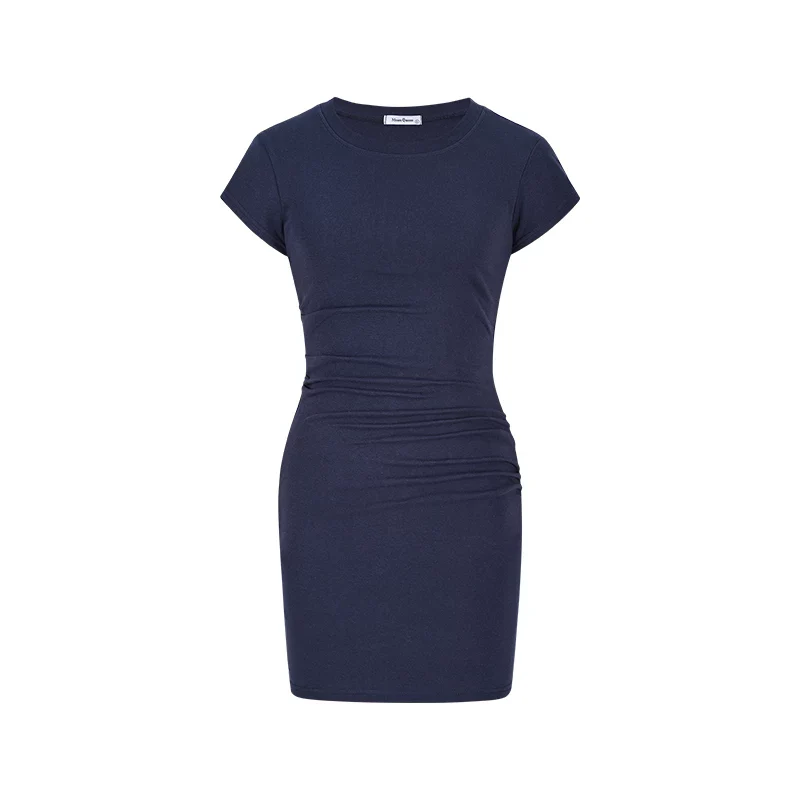 Körperbetontes Mini-Sommerkleid mit Raffung und kurzen Ärmeln für Damen - Image 10