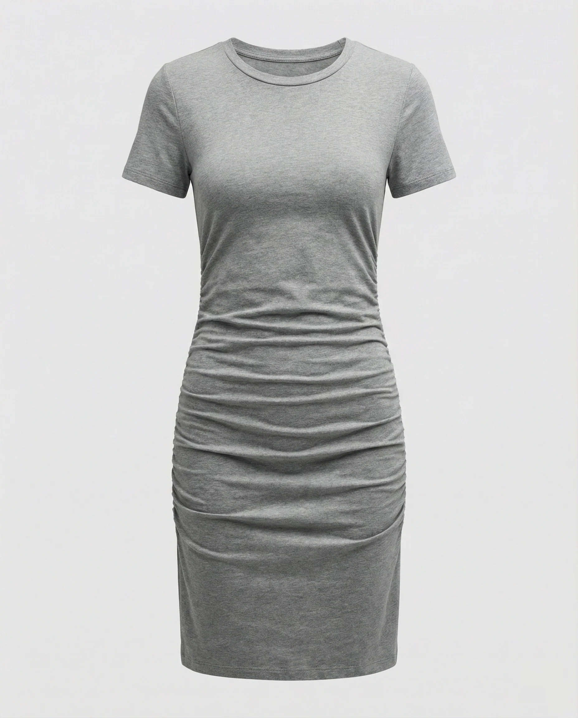 Körperbetontes Mini-Sommerkleid mit Raffung und kurzen Ärmeln für Damen - Image 3