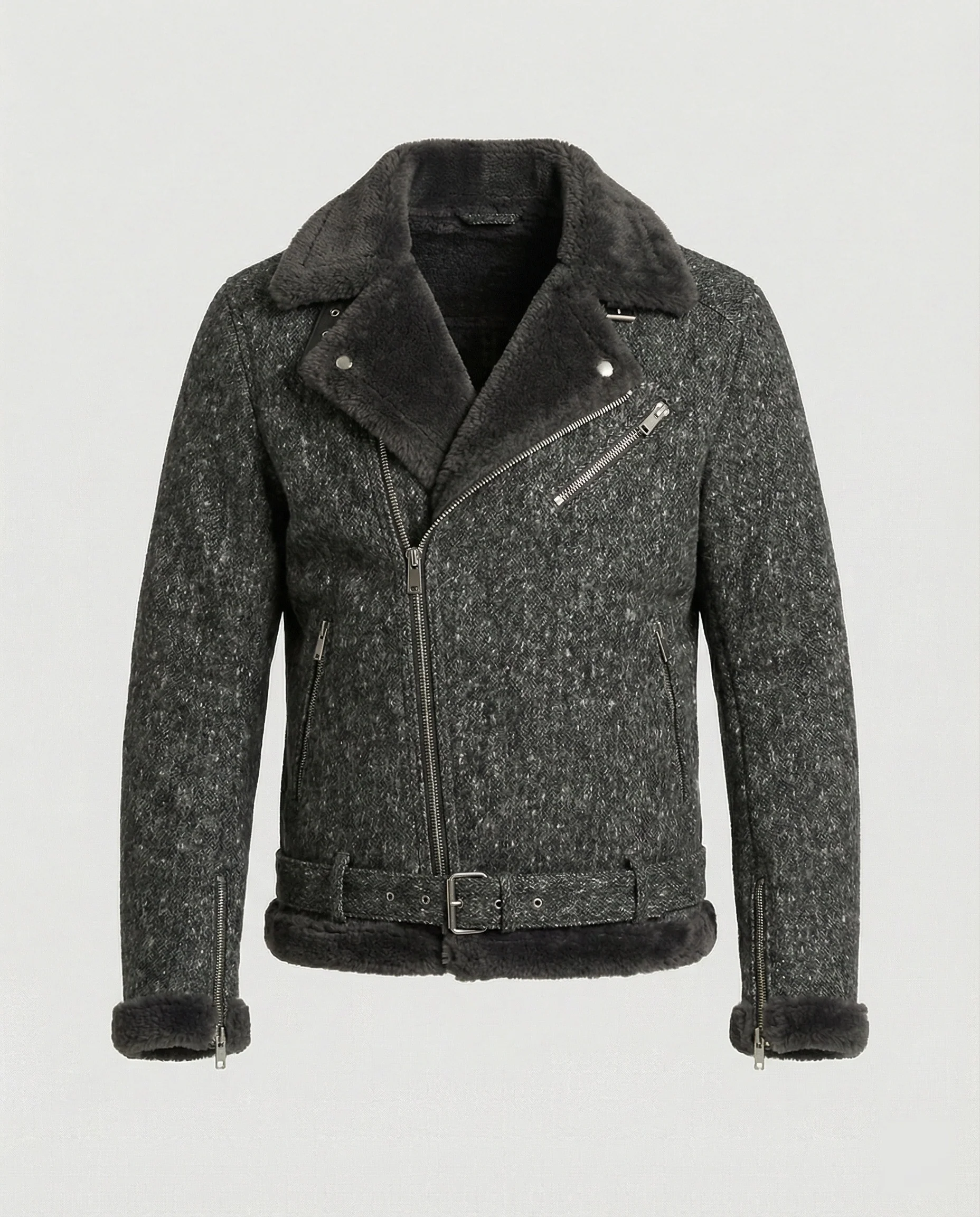 Kurzer Wollmantel Herren Retro Jacke Amerikanischer Stil Hochwertiger Sakko-Stil - Image 6