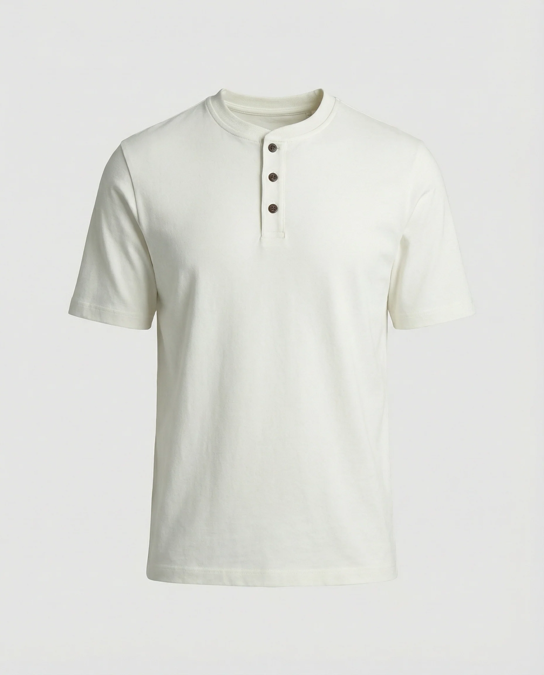 Lässiges Herren Henley T-Shirt aus Roma-Stoff Loose Fit Kurzarm Shirt - Image 5