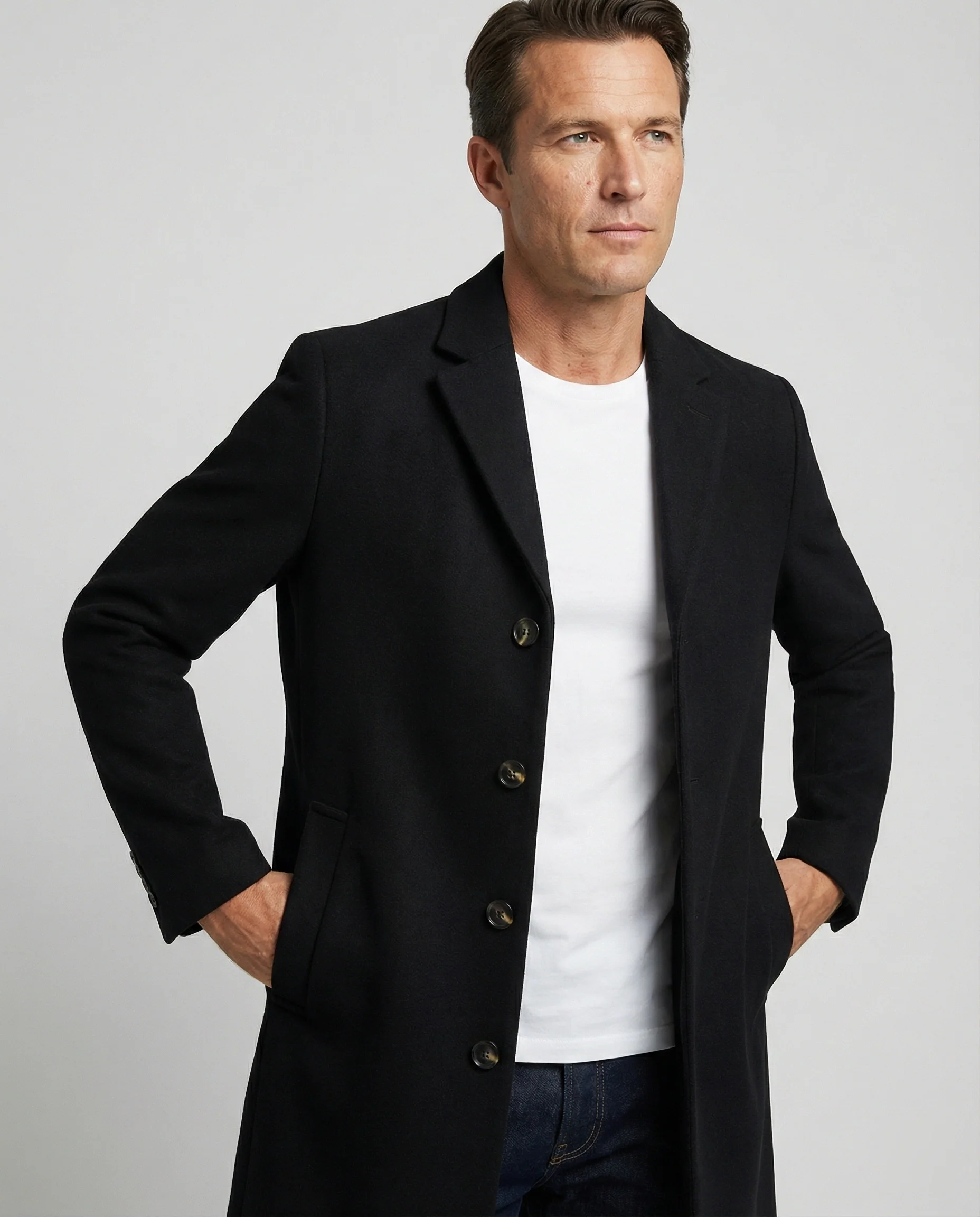 Leichter Herren Trenchcoat Khaki Japanischer Stil Sommerjacke Sonnenschutz Mantel - Image 3