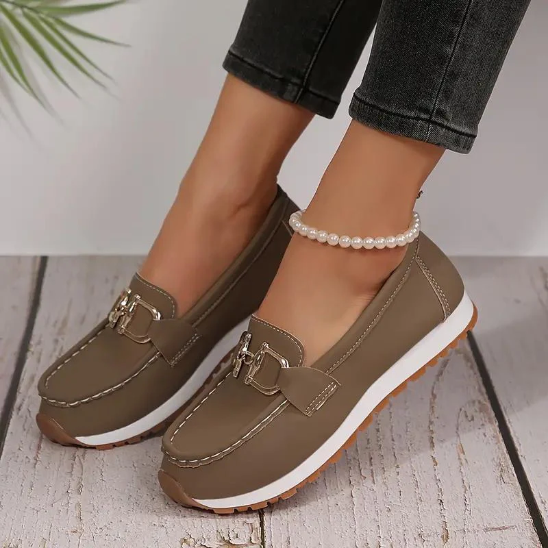 Loafer - Metall Schnalle - Slip-On - Ge shoes - Damenschuhe Heidi Mode - Image 5