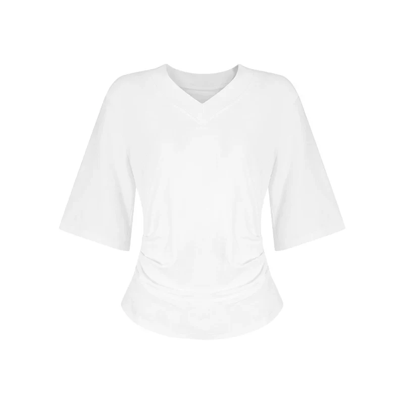 Locker geschnittenes Damen V-Neck T-Shirt Sommer Übergröße Bequem Soft - Image 10