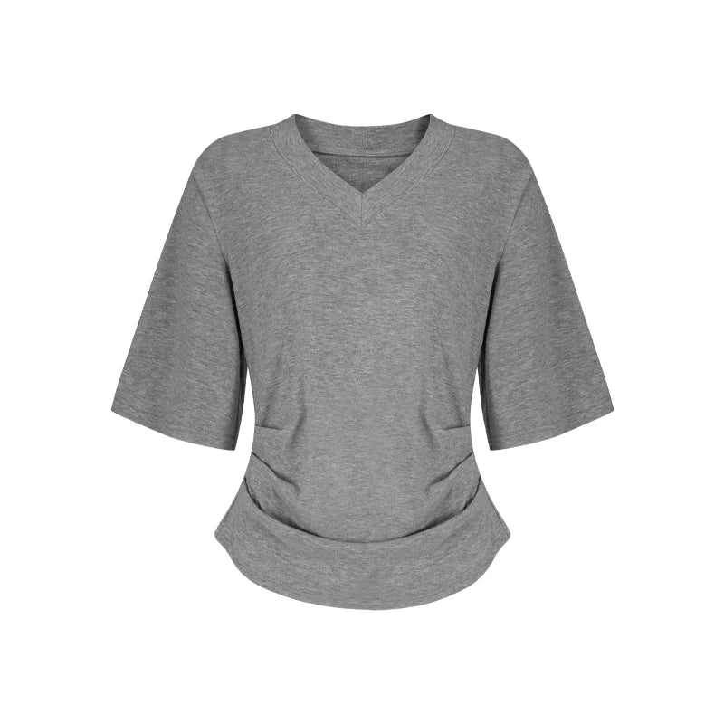Locker geschnittenes Damen V-Neck T-Shirt Sommer Übergröße Bequem Soft - Image 11