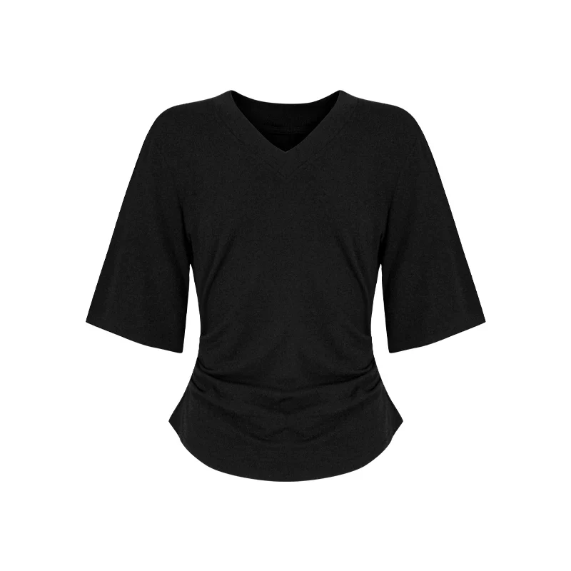 Locker geschnittenes Damen V-Neck T-Shirt Sommer Übergröße Bequem Soft - Image 12