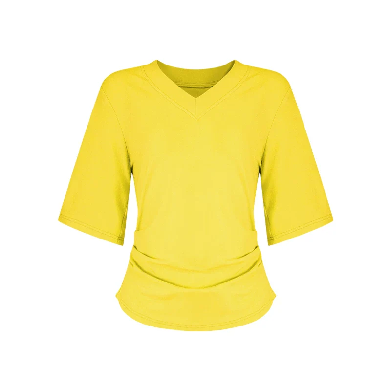 Locker geschnittenes Damen V-Neck T-Shirt Sommer Übergröße Bequem Soft - Image 17