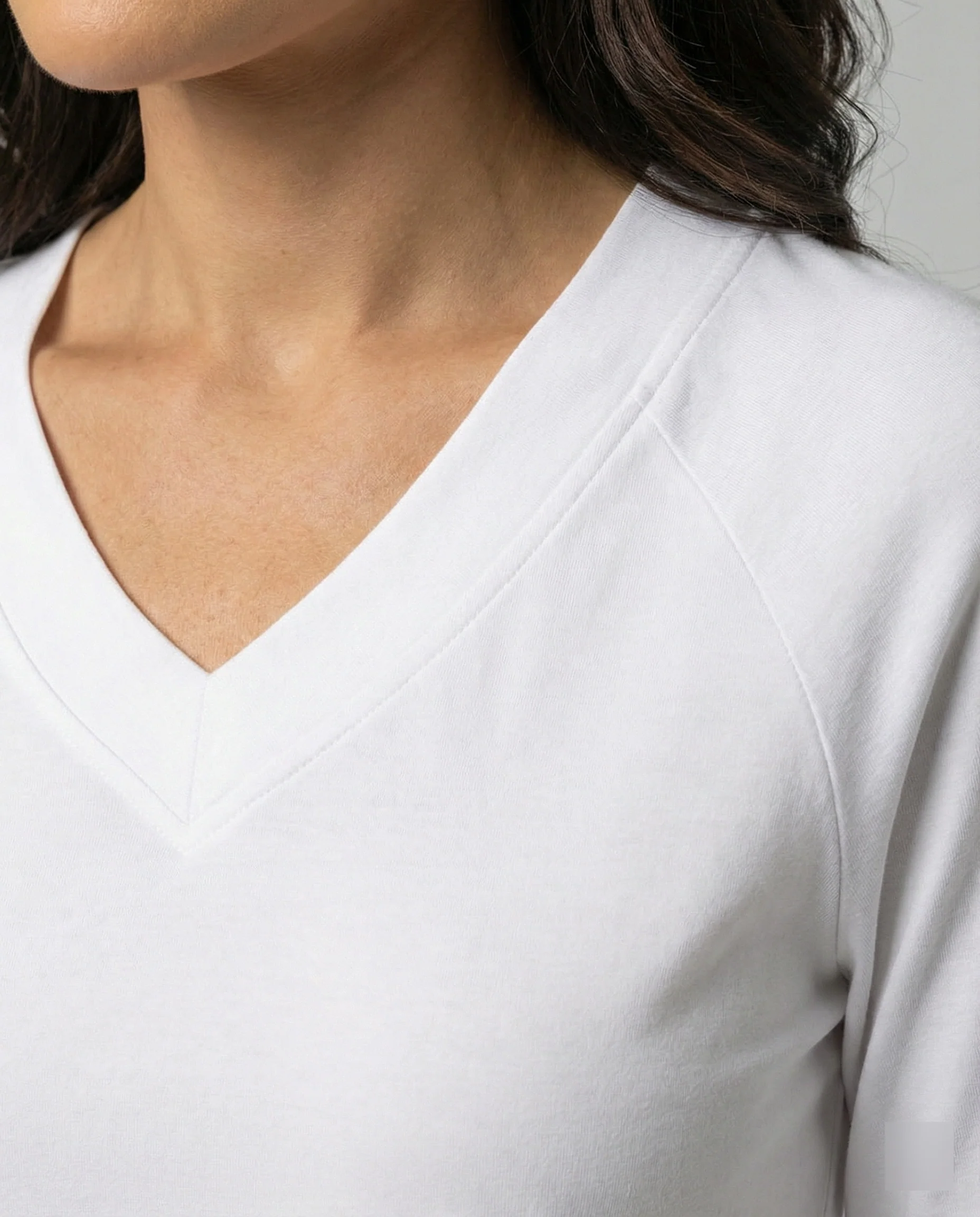 Locker geschnittenes Damen V-Neck T-Shirt Sommer Übergröße Bequem Soft - Image 2