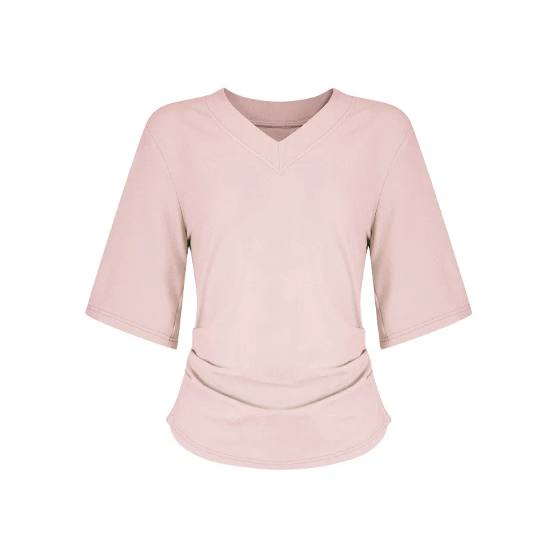 Locker geschnittenes Damen V-Neck T-Shirt Sommer Übergröße Bequem Soft - Image 8