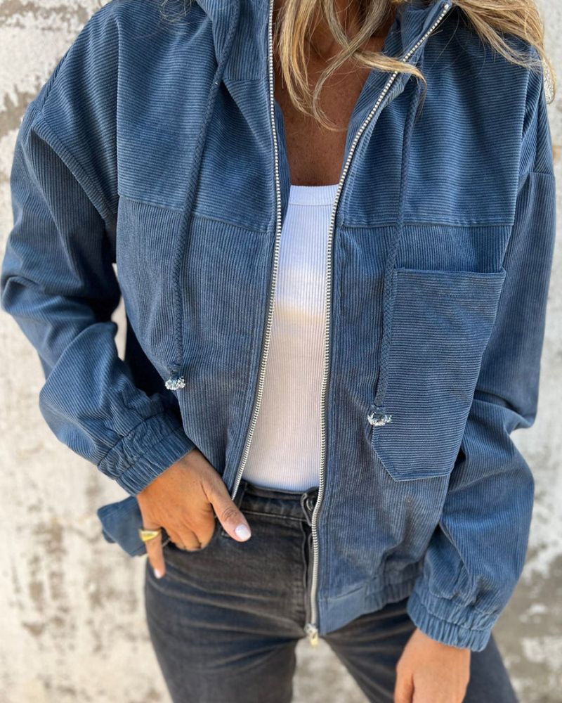 Heidi-Mode | leichte Cord-Jacke mit Kapuze für Damen - Image 5