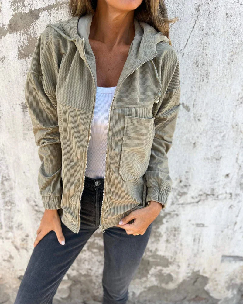 Heidi-Mode | leichte Cord-Jacke mit Kapuze für Damen - Image 8