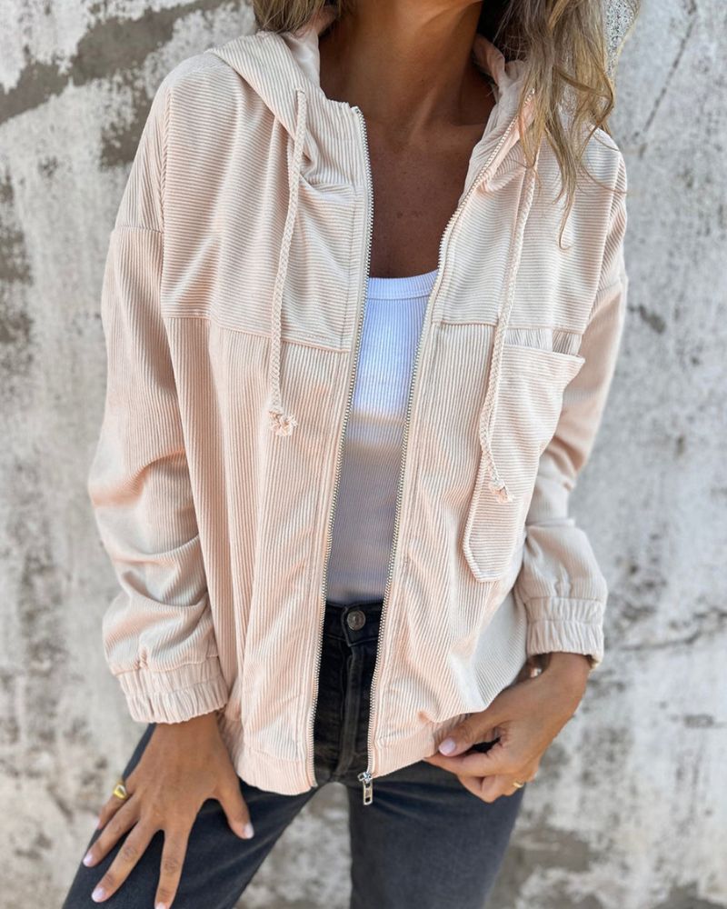 Heidi-Mode | leichte Cord-Jacke mit Kapuze für Damen - Image 9