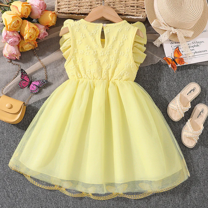 Mädchen Tüllkleid mit Schmetterlingsmuster und Rüschen Heidi-Mode - Image 2