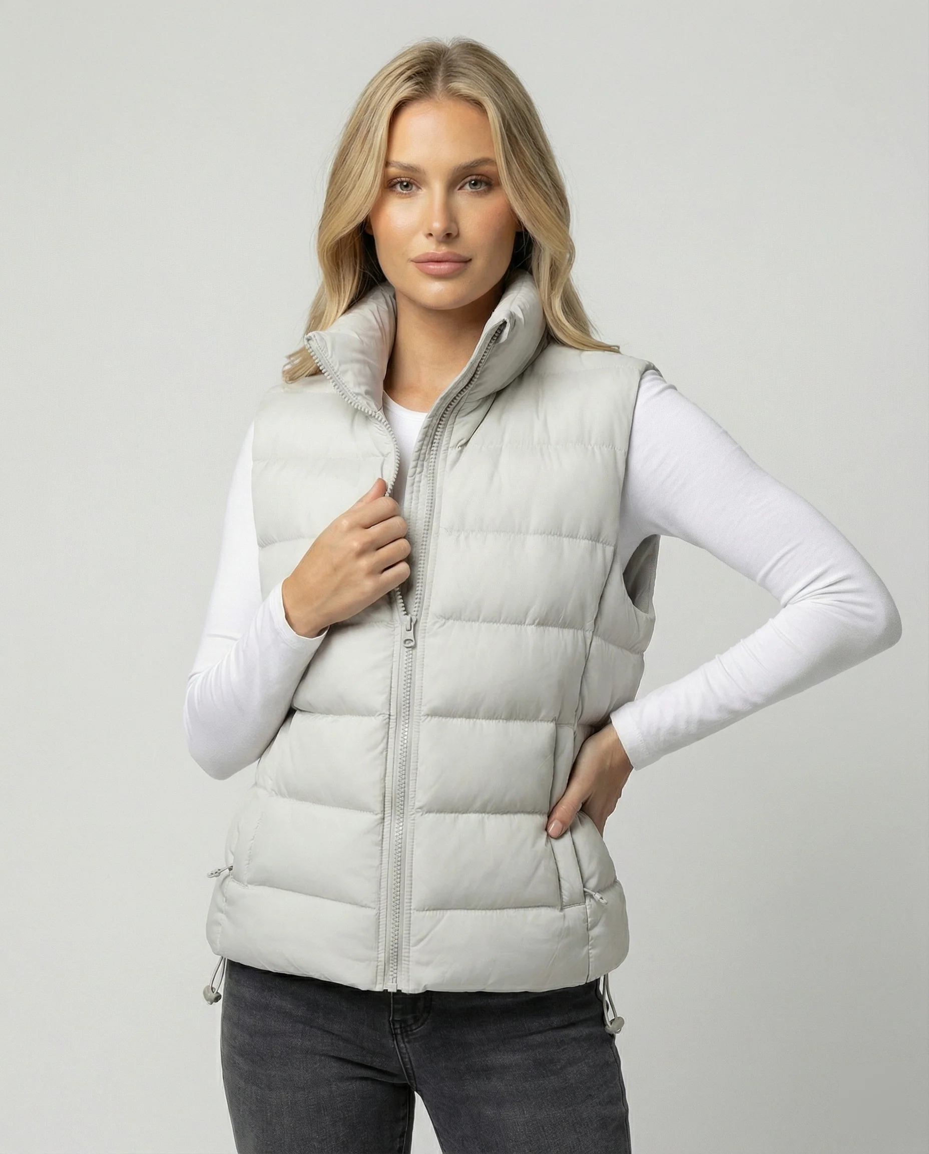 Modische Damen Weste Stehkragen Ärmellos Outdoor Jacke Pink - Image 5