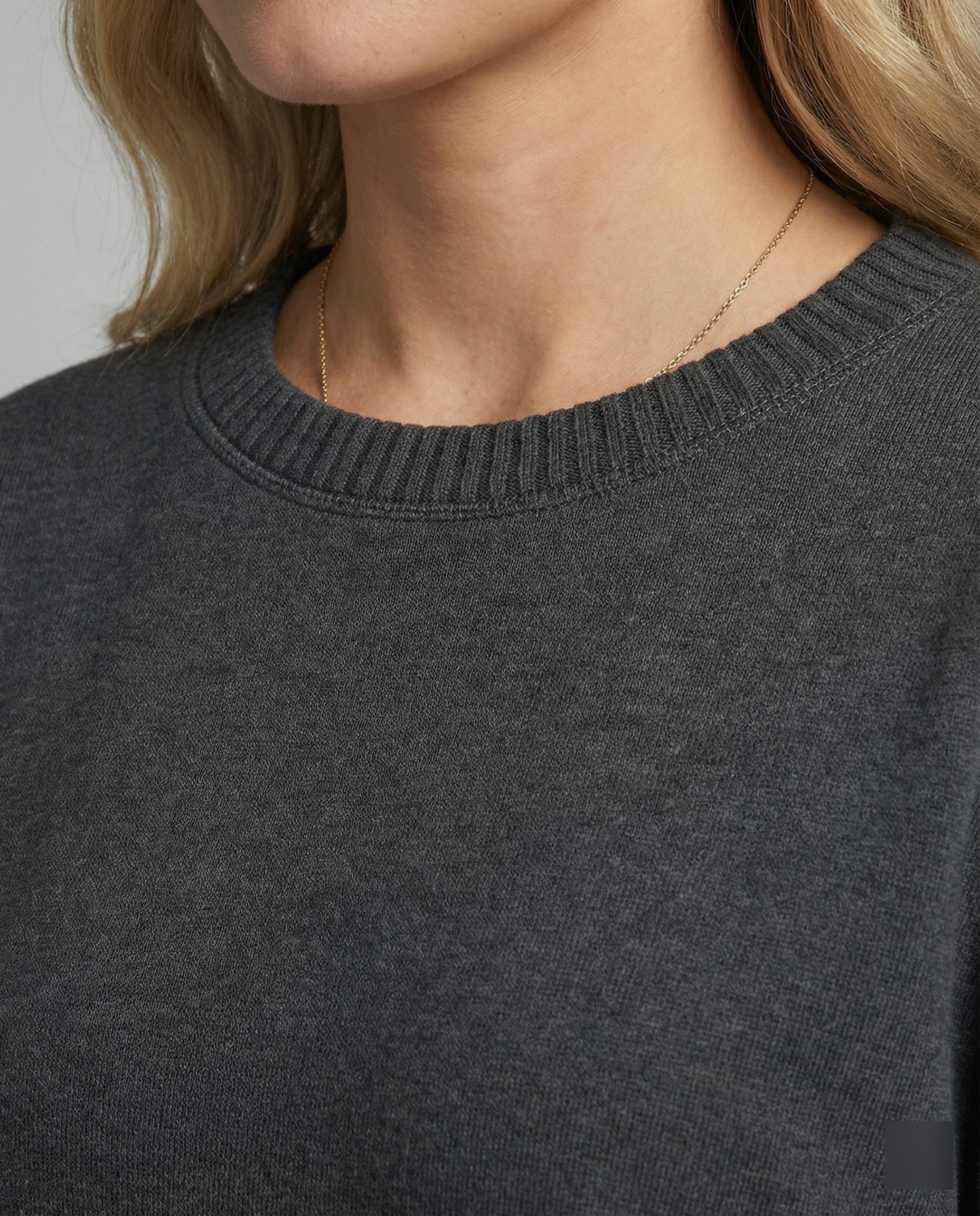 Modisches Strick-Sweatshirt und Sporthose Set für Damen Zweiteiler Grau - Image 2