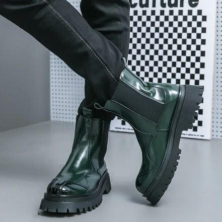 Lederstiefel mit runder Spitze Heidi Mode - Image 2