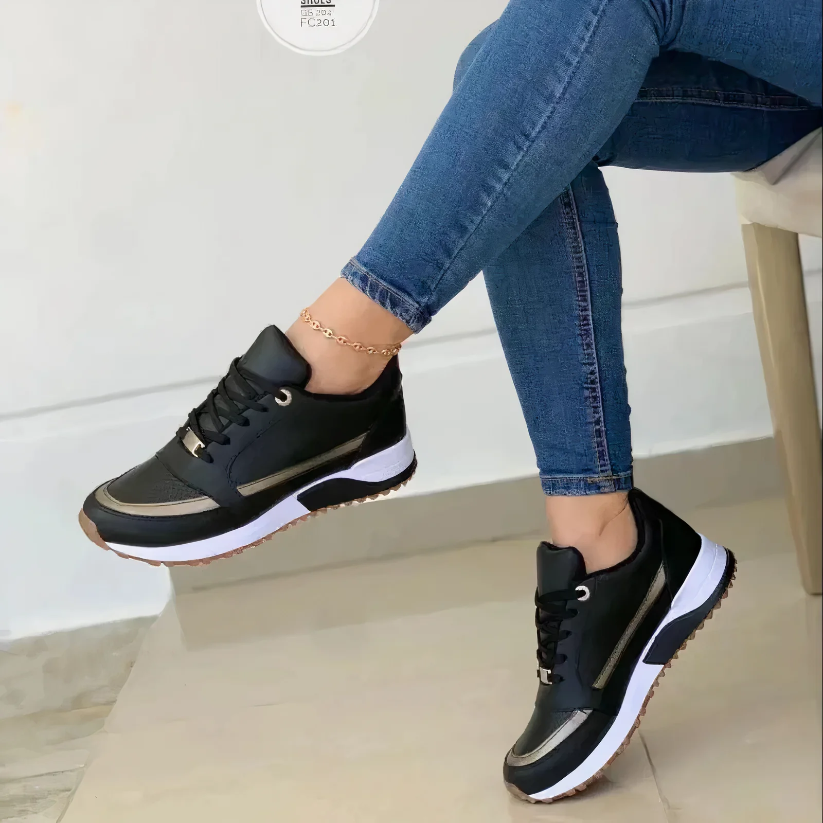 Orthopädische Schuhe - Schnürschuhe - Weicher Sohle - Walkingschuhe - Damen Sneakers Heidi Mode - Image 2