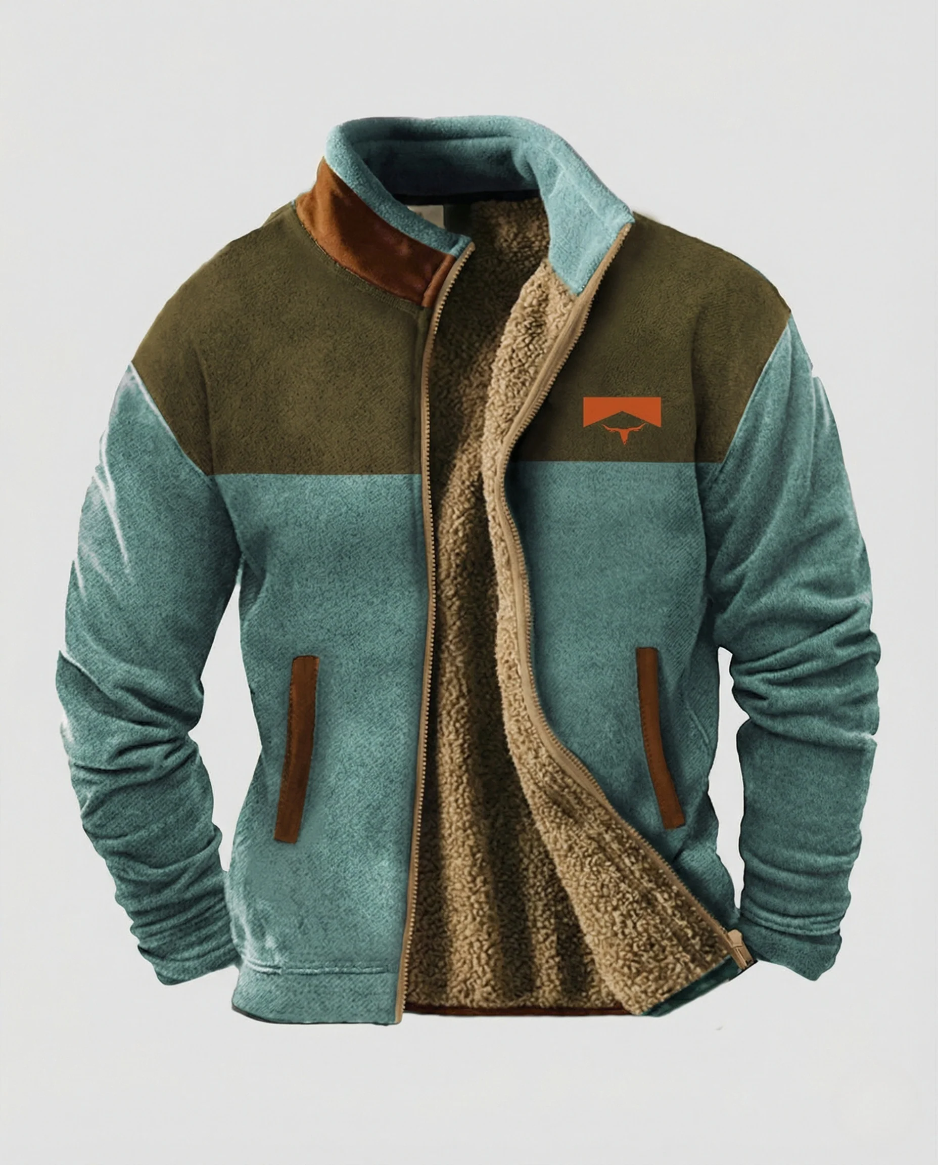 Herren Polyester Outdoor Jacke mit Reißverschluss & Umlegekragen | Heidi-Mode - Image 5