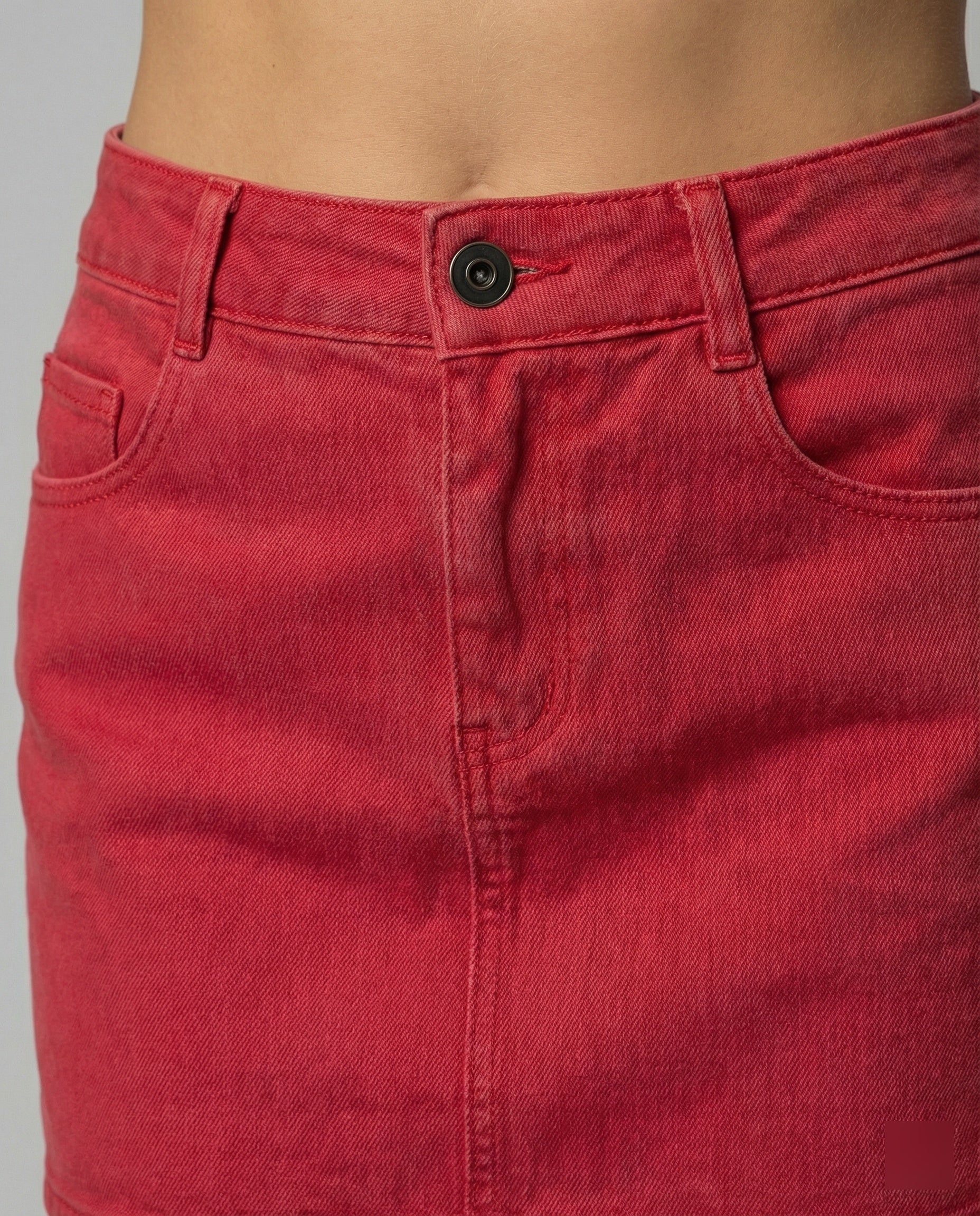 Retro Denim Minirock Gerade Passform Baumwolle Herbst Winter Rock - Image 2