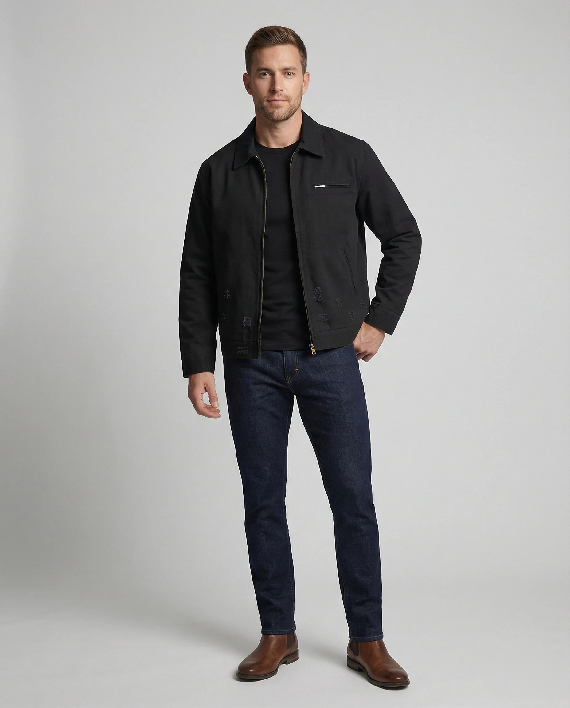 Retro Detroit Jacke Vintage Look - Image 3