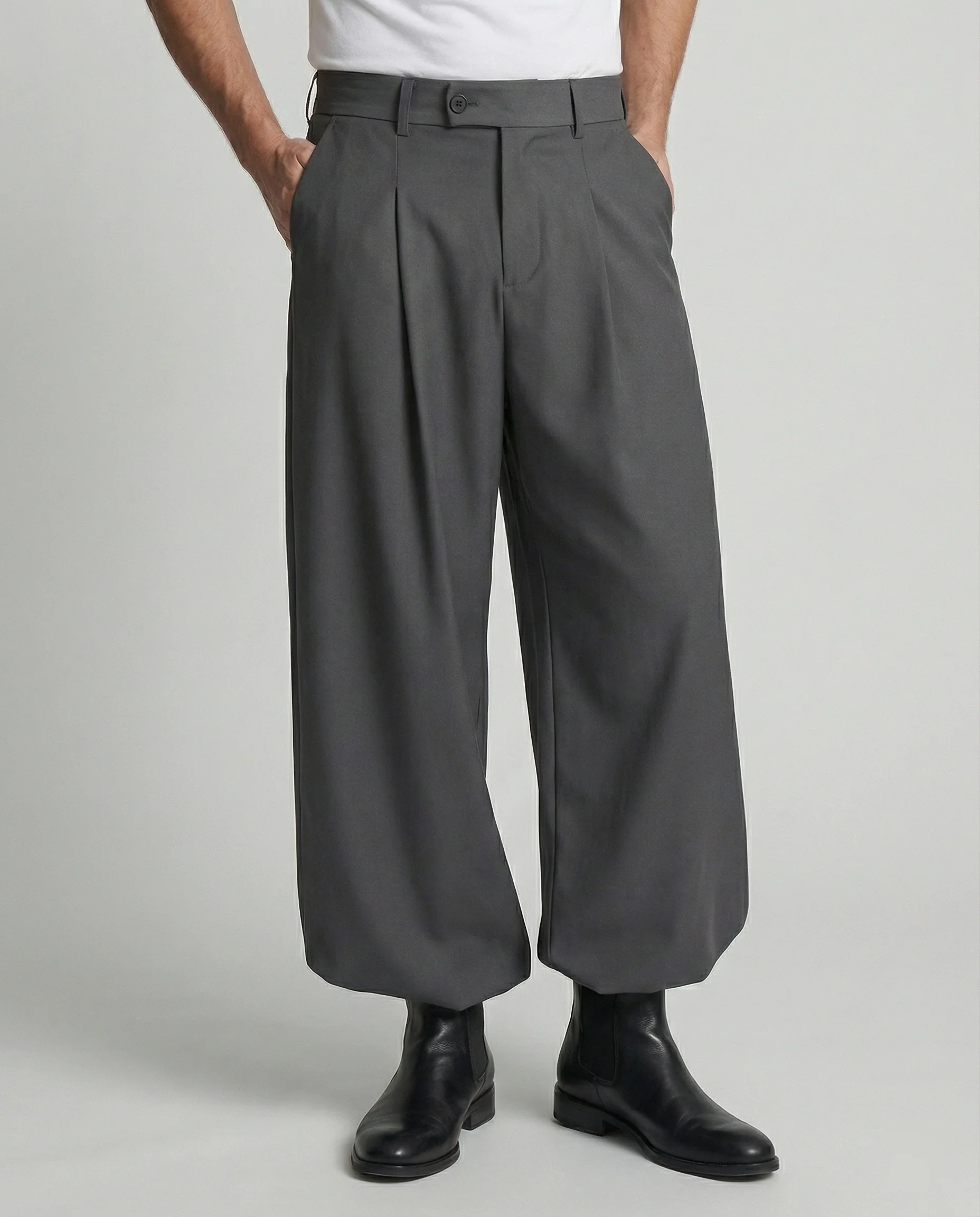 Retro Lockere Weite Stoffhose für Herren und Damen im Trend - Image 3