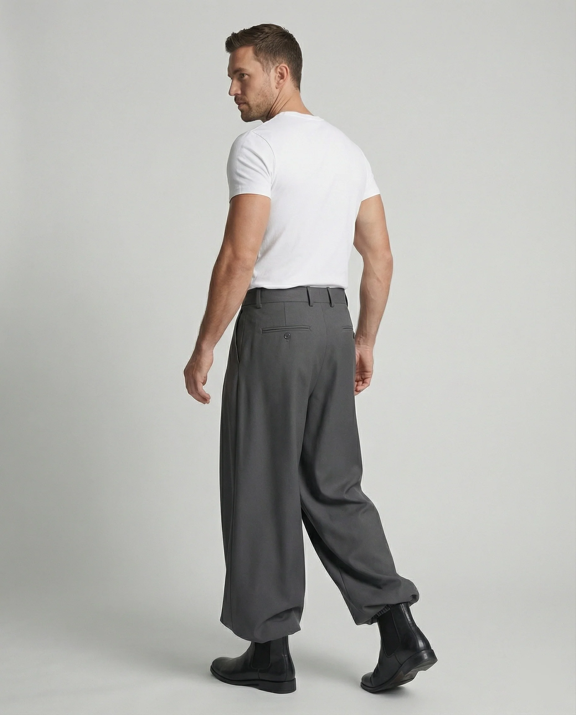 Retro Lockere Weite Stoffhose für Herren und Damen im Trend - Image 4