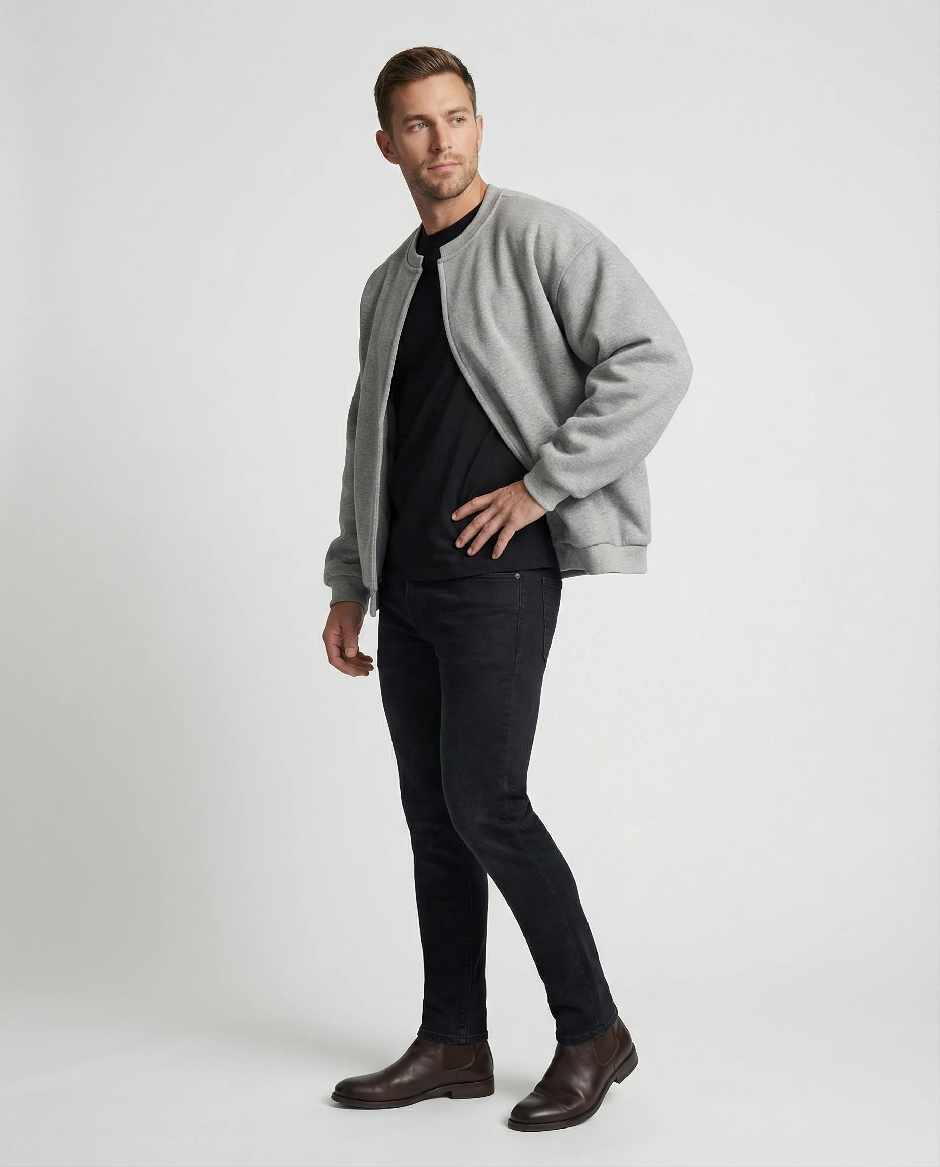 Retro Oversize Cardigan Gestreift Fake-Two-Piece Unisex Sweatshirt - Image 4