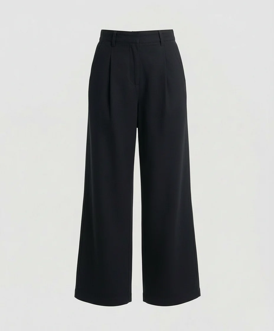 Schwarze High-Waist Straight Jeans Damen Übergröße Locker Bequem - Image 5