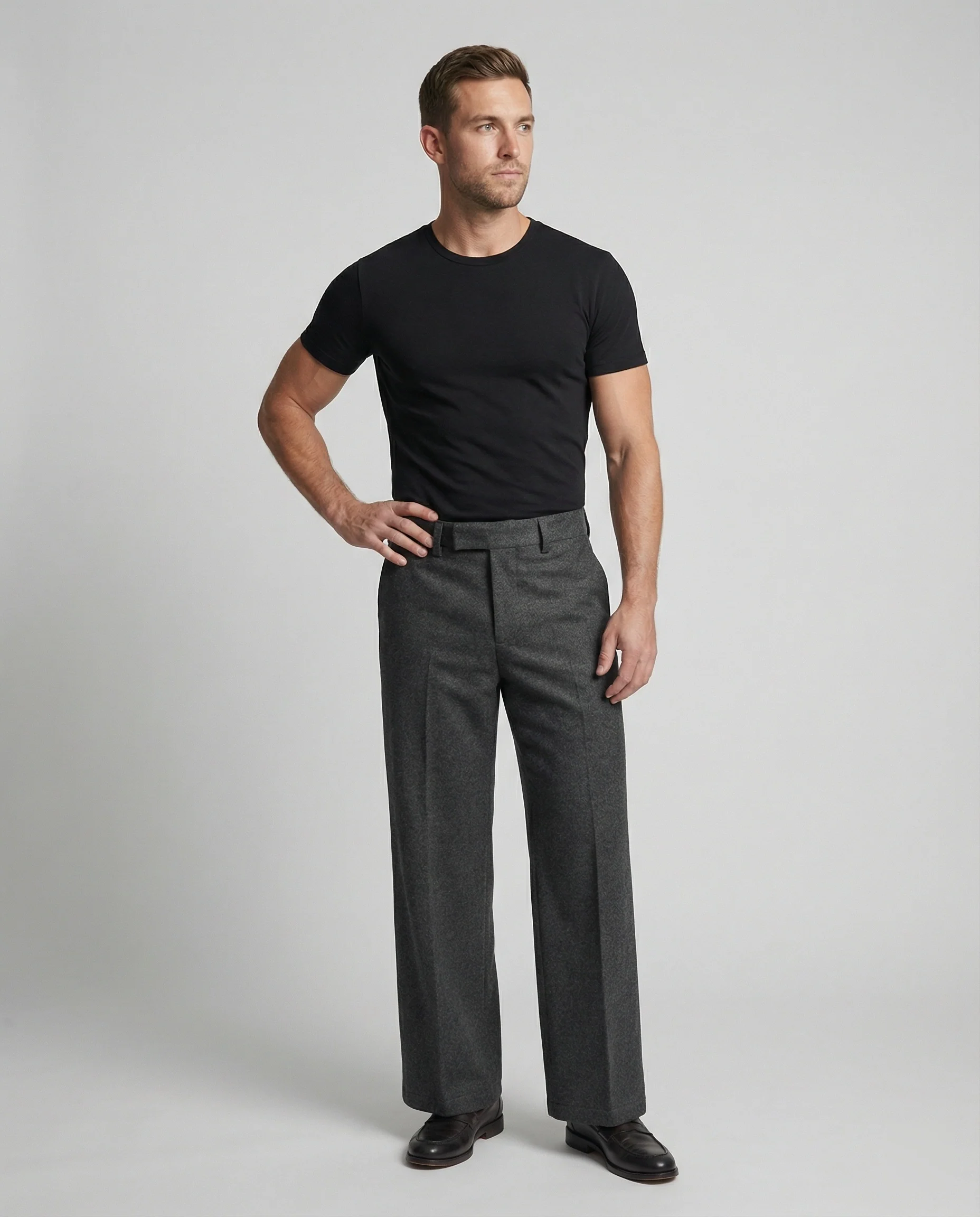 Schwere Herren Wollhose Selbsterwärmend Loose Fit Business Casual - Image 3