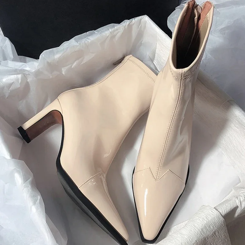 Damenstiefel Spitz Zehen Elegant Synthetikleder für formelle und lässige Anlässe Heidi Mode - Image 3