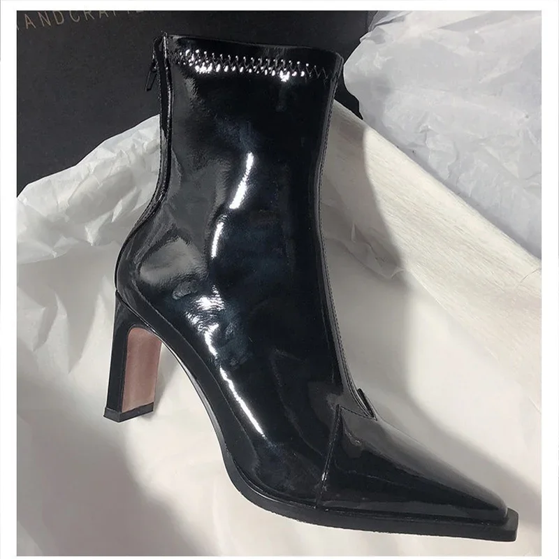 Damenstiefel Spitz Zehen Elegant Synthetikleder für formelle und lässige Anlässe Heidi Mode - Image 4