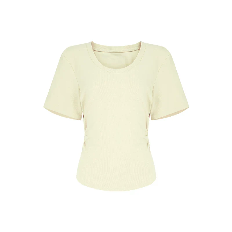 Tailliertes Damen Sommer T-Shirt Kurzarm U-Ausschnitt Baumwolle - Image 16