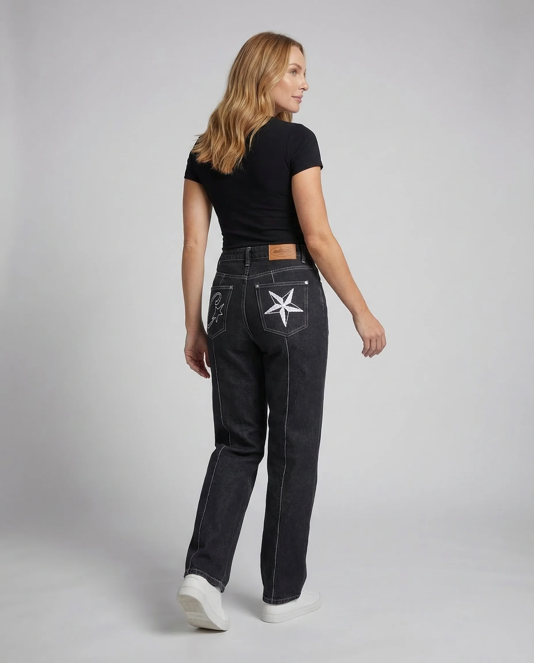 Unisex Baggy Jeans Stern Mond - Image 3